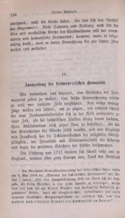IV. Ausbreitung der freimaurerischen Humanität.