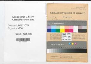 Entnazifizierung Wilhelm Braun , geb. 19.07.1888 ()