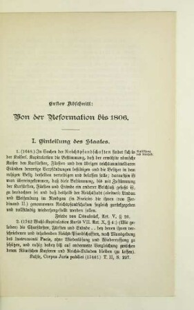Erster Abschnitt. Von der Reformation bis 1806