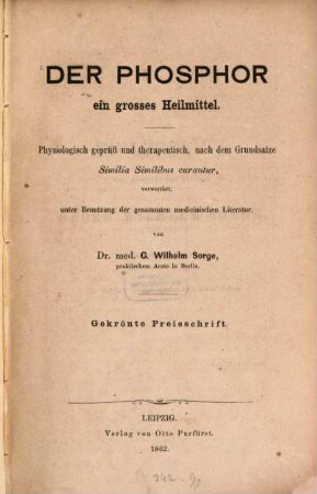 Der Phosphor, ein großes Heilmittel