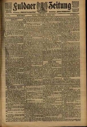 Erste Ausgabe vom Montag, den 24. Oktober 1910.