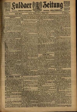Erste Ausgabe vom Montag, den 24. Oktober 1910.