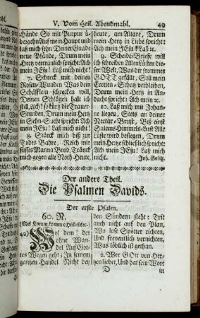 Der andere Theil. Die Psalmen Davids.