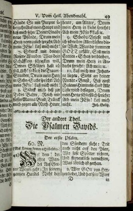 Der andere Theil. Die Psalmen Davids.