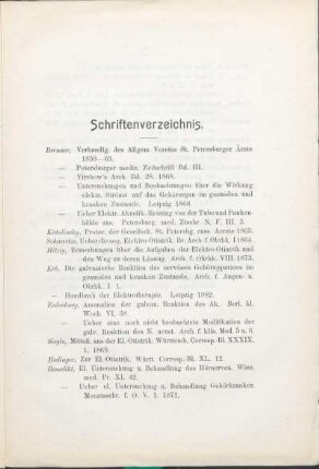 Schriftenverzeichnis.