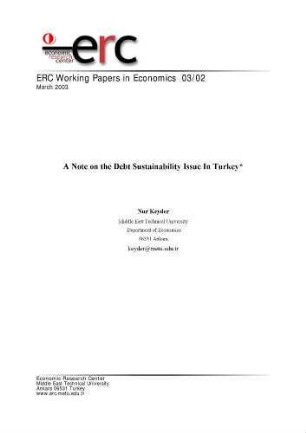 A Note on the Dept Sustainability Issue in Turkey