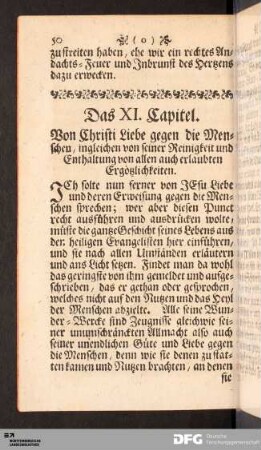 Das XI. Capitel. Von Christi Liebe gegen die Menschen...