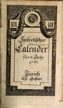 Helvetischer Calender. 1787