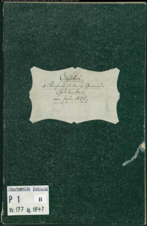 Kirchenbuchduplikat der evangelischen Gemeinde Gehlenbeck, Kreis Lübbecke (GHT 1847) (Gemeinde: Evangelische Gemeinde Gehlenbeck)