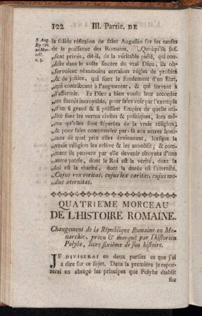 Quatrième Morceau De L'Histoire Romaine.