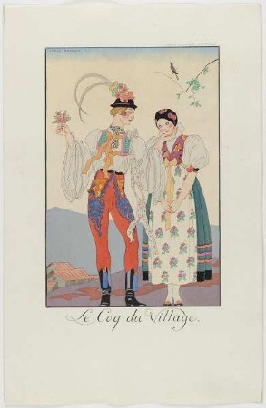 "Le Coq du Village", aus dem Mode-Almanach "Falbalas et Fanfreluches 1922"