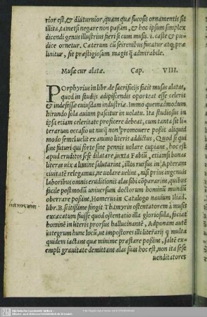 Musae cur alatae. Cap. VIII.