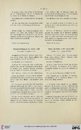 Vorstands-Sitzung am 26. October 1900 / Séance du Comité du 26 octobre 1900
