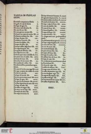 Tabula in Fabulas Esopi