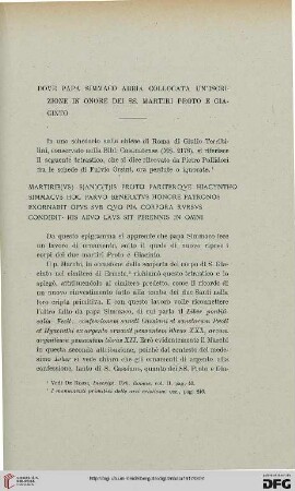 23: Dove papa Simmaco abbia collocata un' iscrizione in onore dei ss. martiri Proto e Giacinto