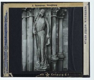 Straßburg, Münster,Ekklesiameister, Figur der Synagoge am Straßburger Münster : Synagoge