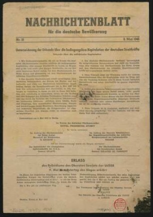 Nachrichtenblatt für die deutsche Bevölkerung