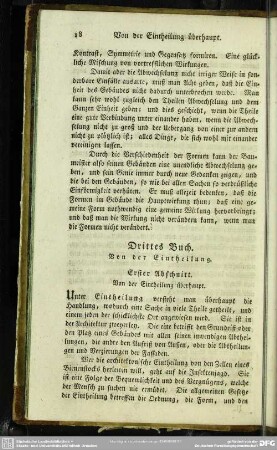 Drittes Buch. Von der Eintheilung