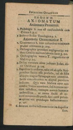 Index II. Axiomatum