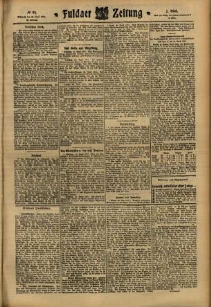 Zweite Ausgabe vom Mittwoch, den 26. April 1911.
