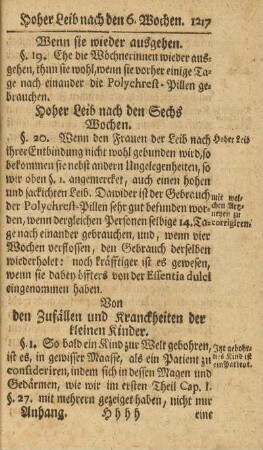 Von den Zufällen und Kranckheiten der kleinen Kinder