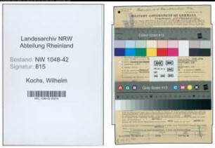 Entnazifizierung Wilhelm Kochs , geb. 08.10.1896 (Vertreter)