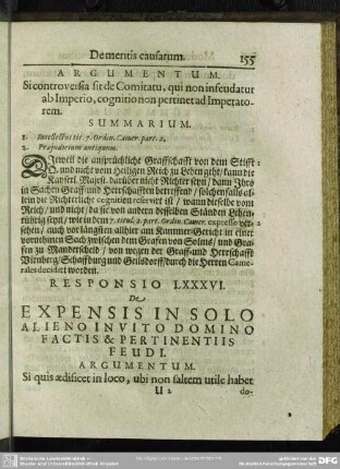 Responsio LXXXVI. De Expensis In Solo Alieno Invito Domino Factis & Pertinentiis Feudi