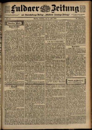 Zweite Ausgabe vom Samstag, den 27. Mai 1899.