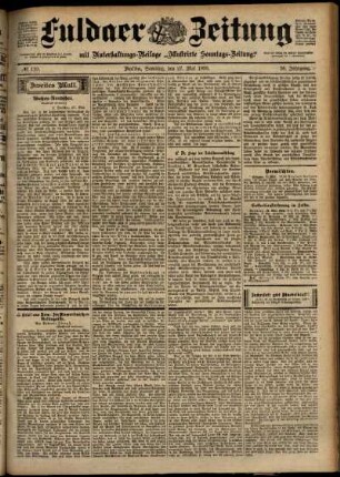 Zweite Ausgabe vom Samstag, den 27. Mai 1899.