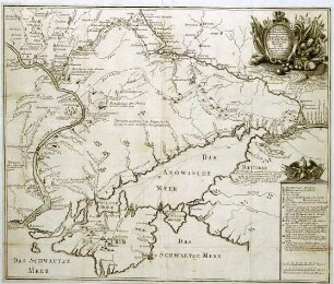 WHK 20 Russisch-Türkischer Krieg: Karte der Kriegsoperationen der russischen Armeen an Don und Dnjepr, 1736