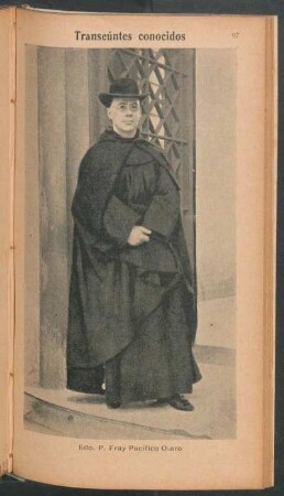 Rdo. P. Fray Pacífico Otero - [Retrato] : Transeúntes conocidos