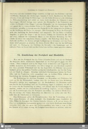 VI. Ermittelung der Festigkeit und Elastizität