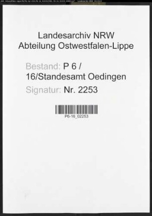 Sterberegister Standesamt Oedingen