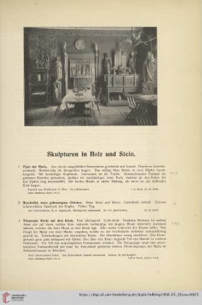 Skulpturen in Holz und Stein (Nr. 1-85)