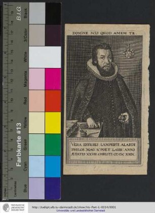 Vera Effigies Lamperti Alardi, Philos. Mag. & Poet. Laur. Anno Ætatis XXVII. Christi MDCXXIX.