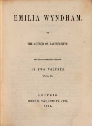 Emilia Wyndham : in 2 vols.. 2