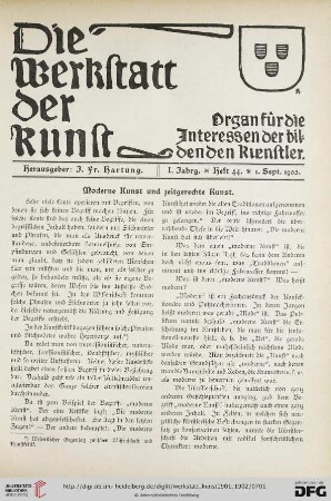 1: Moderne Kunst und zeitgerechte Kunst
