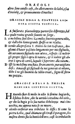 Oracoli Della S. Contessa Leonora Scotta Todesca.