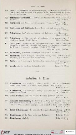 Arbeiten in Zinn (Nr. 332 - 361)