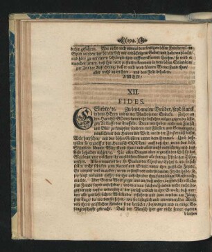XII. Fides.
