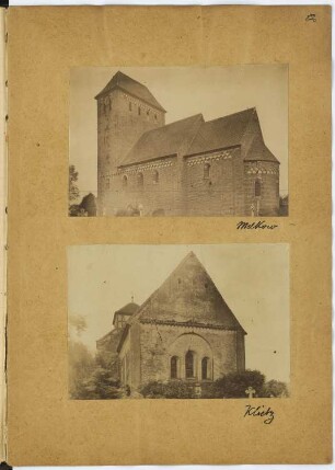 Kirche, Melkow Kirche, Klietz: Ansichten (aus: Skizzen- und Fotoalbum 9)
