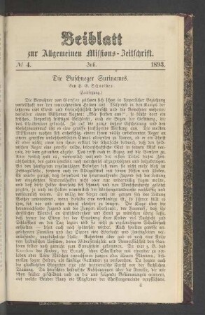 Beiblatt N° 4. Juli. 1893
