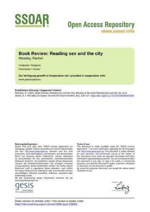 Book Review: Reading sex and the city