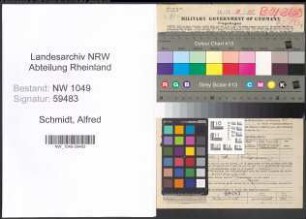 Entnazifizierung Alfred Schmidt , geb. 12.12.1898 (Beamter)
