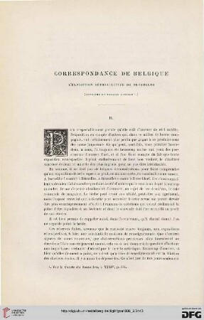 2. Pér. 34.1886: L' exposition rétrospective de Bruxelles, 2 : correspondance de Belgique
