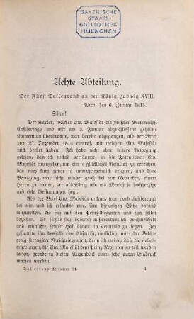 Memoiren des Fürsten Talleyrand, 3. Band