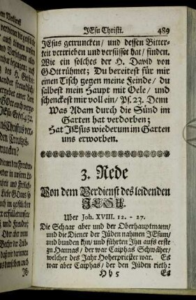3. Rede Von dem Verdienst des leidenden Jesu.