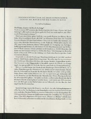 Nachrichten über die Maschinenfabrik Gustav ad. Koch und die Familie Koch.