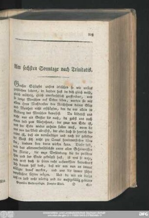 Am sechsten Sonntage nach Trinitatis.