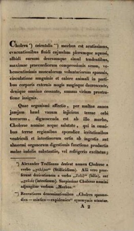 De cholera morbo : dissertatio inauguralis medica